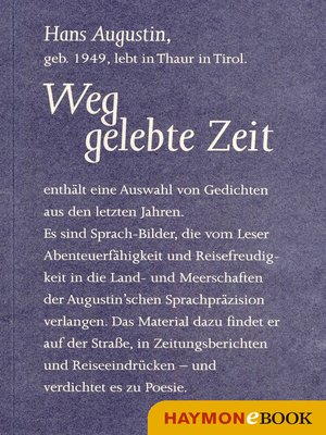 cover image of Weggelebte Zeit